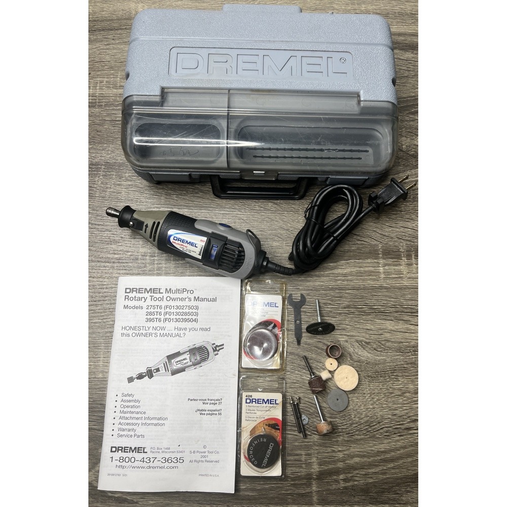 Dremel MultiPro 395 Variable Speed Rotary Tool w/Case Attachments & Manual EUC!